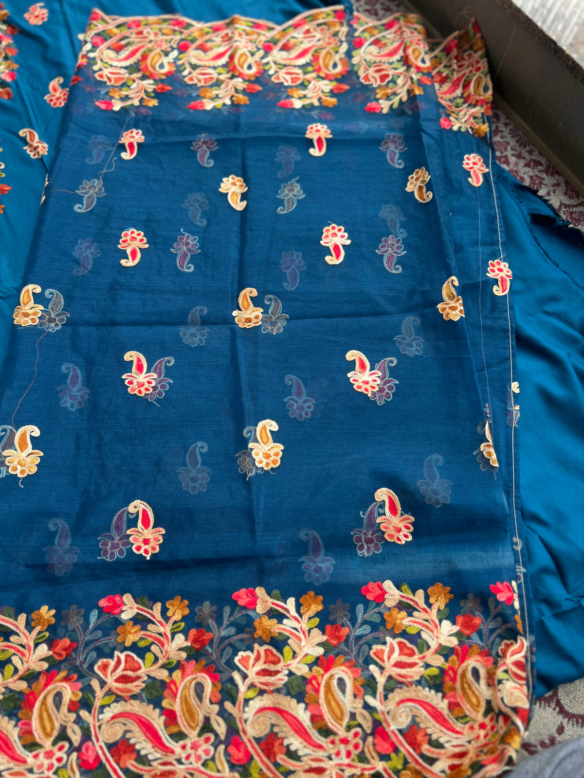 Kashmiri Paisleys in Peacock Blue
