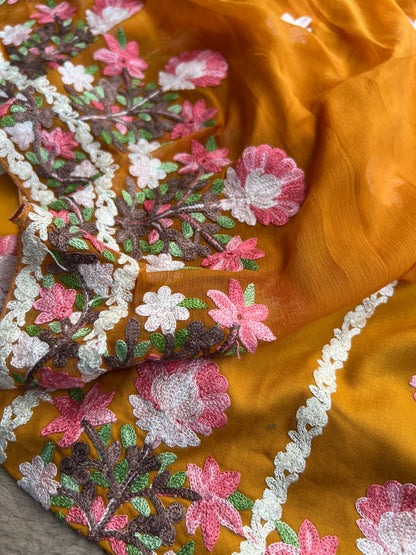 Elegance in Bloom: Timeless Kashmiri Salwar Suit with Chiffon Dupatta