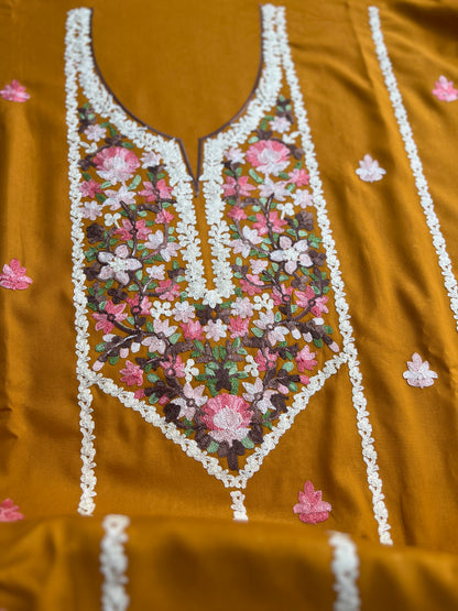 Elegance in Bloom: Timeless Kashmiri Salwar Suit with Chiffon Dupatta