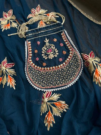 Chanderi Silk Elevated with Gota-Phool & Potli Details