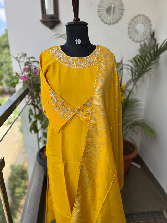 Radiant Mustard with Exquisite Zardozi Detailing