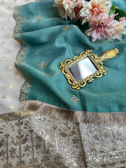 Ivory Elegance with a Soft Shimmer Glow ✨