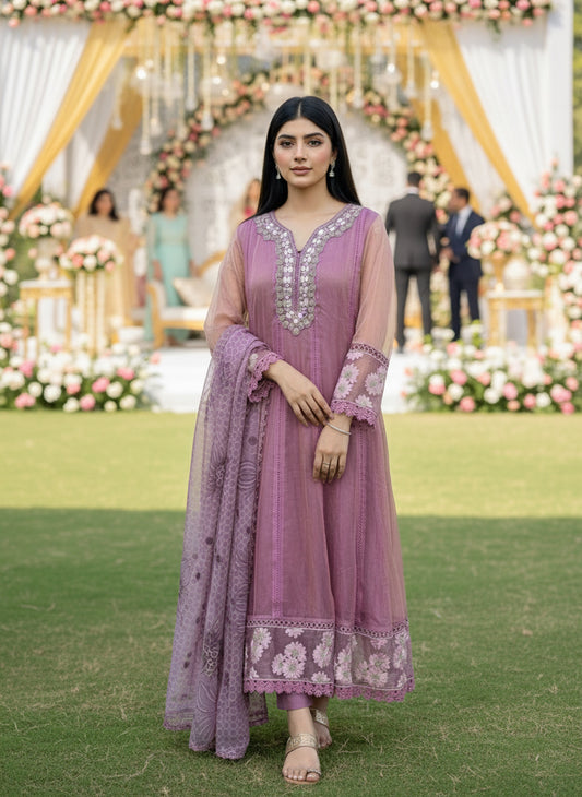 Shimmering Glow in Purple Pink with Mirror & Printg