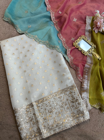 Ivory Elegance with a Soft Shimmer Glow ✨