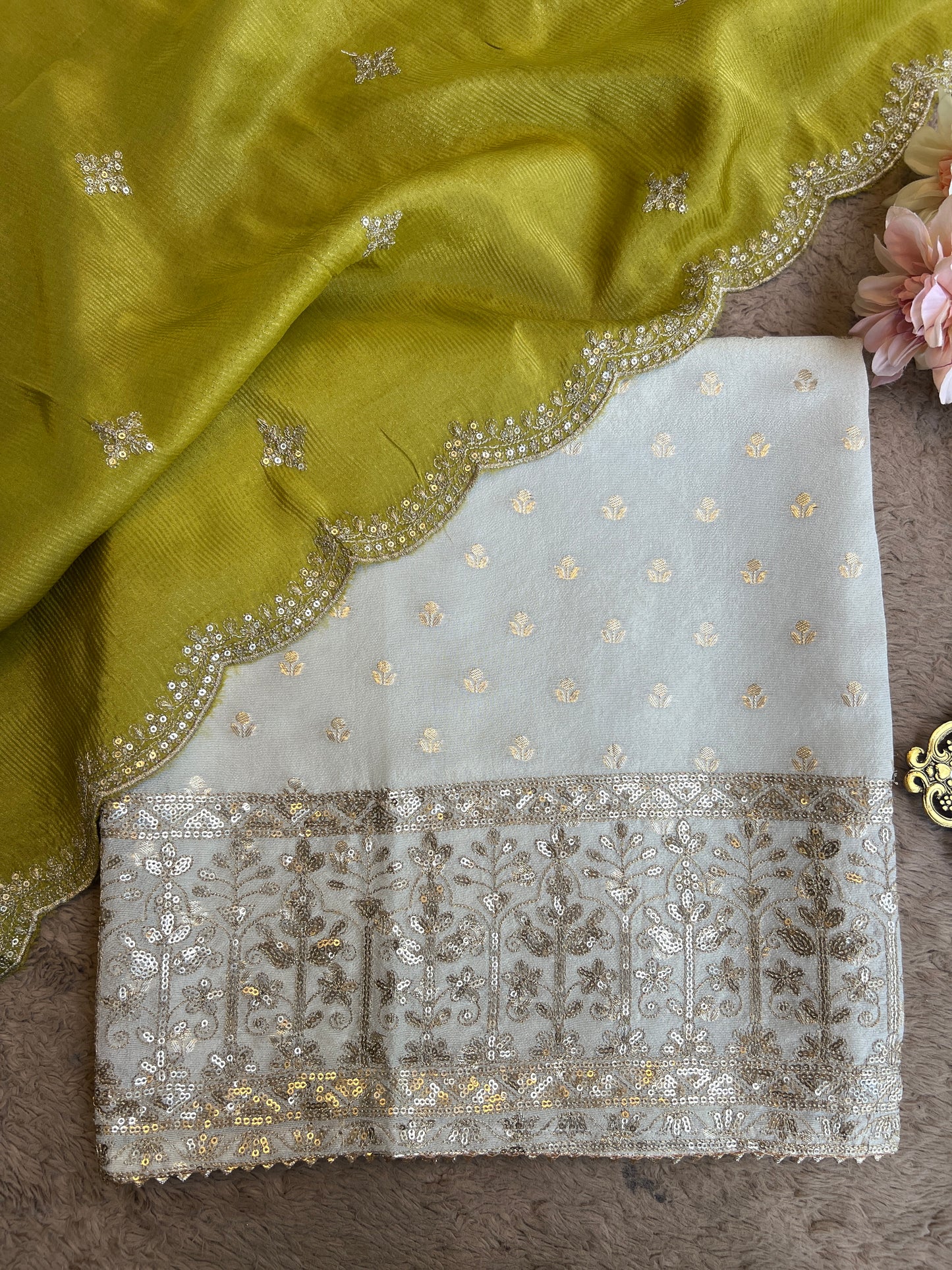 Ivory Elegance with a Soft Shimmer Glow ✨