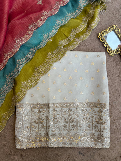 Ivory Elegance with a Soft Shimmer Glow ✨