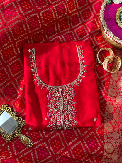 Radiant Red Charm with Bandhej Grace