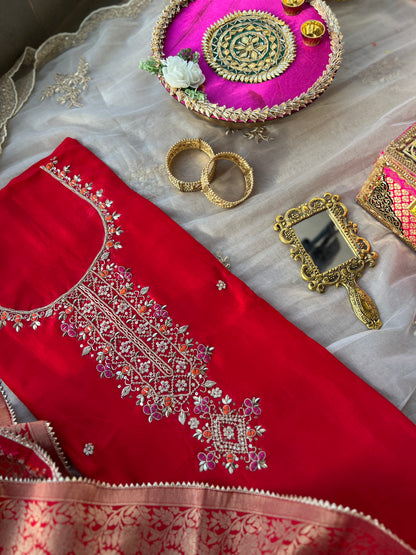 Radiant Red Charm with Bandhej Grace