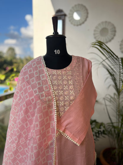 Elegant Pink Kota Doriya Salwar Suit – Comfort with Grace