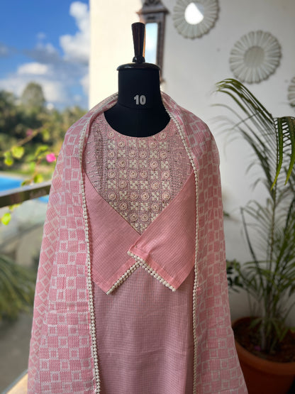 Elegant Pink Kota Doriya Salwar Suit – Comfort with Grace