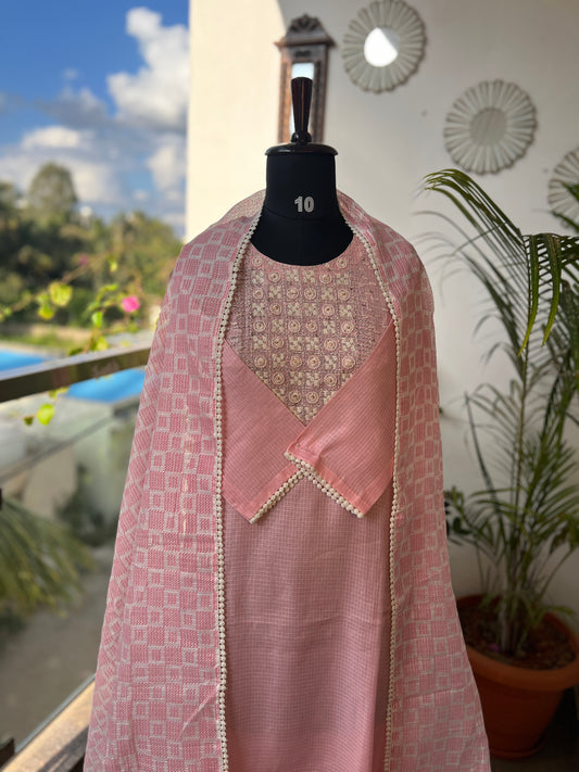 Elegant Pink Kota Doriya Salwar Suit – Comfort with Grace