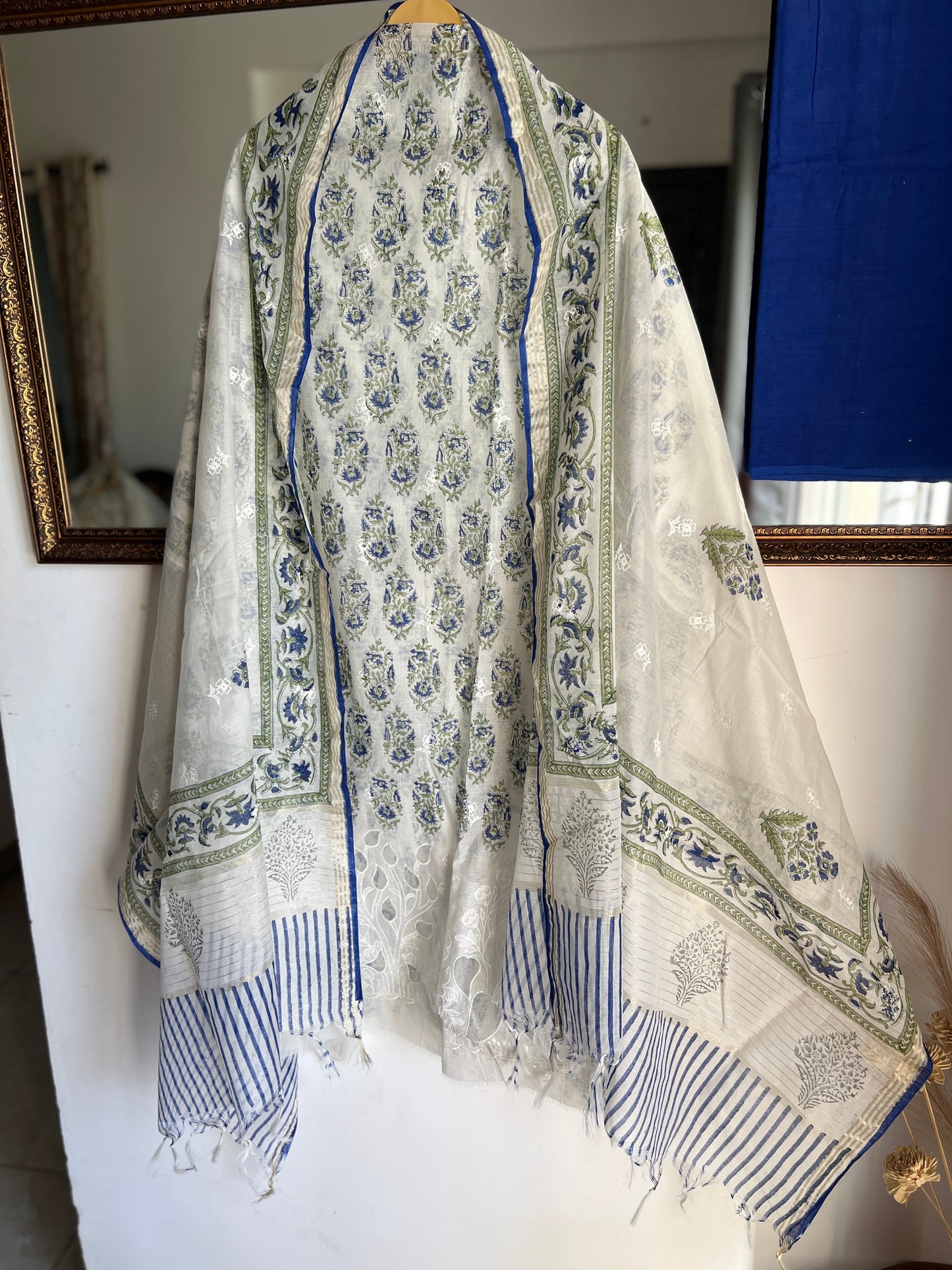 Handcrafted Mal Chanderi Handblock Suit