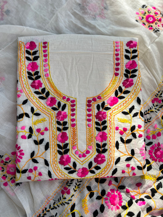 Hand Embroidered  Bengal Cotton Suit Set