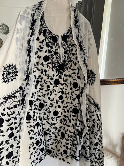 Ivory Black Bengal Embroidered Suit Set