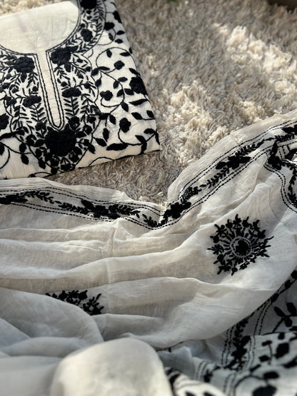 Ivory Black Bengal Embroidered Suit Set