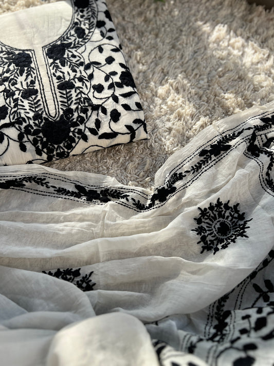 Ivory Black Bengal Embroidered Suit Set