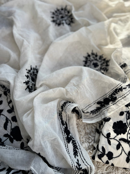 Ivory Black Bengal Embroidered Suit Set