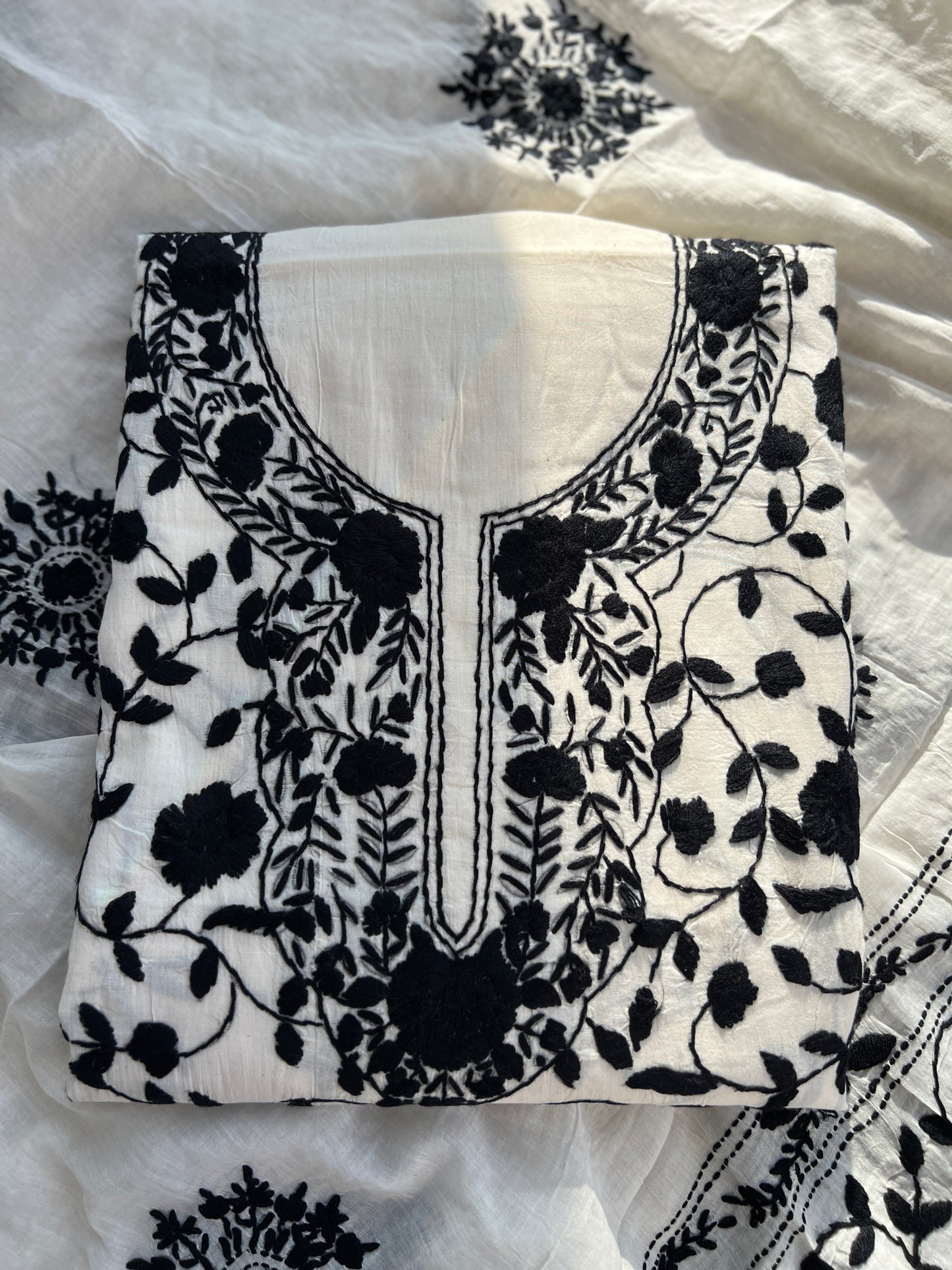 Ivory Black Bengal Embroidered Suit Set