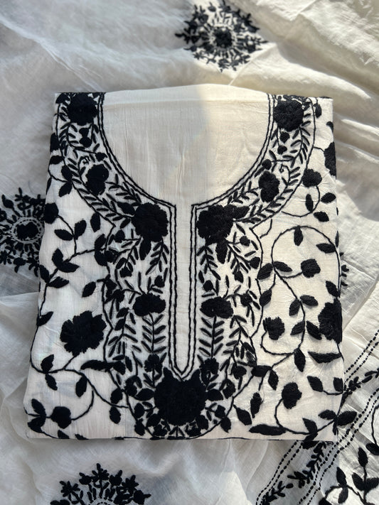 Ivory Black Bengal Embroidered Suit Set