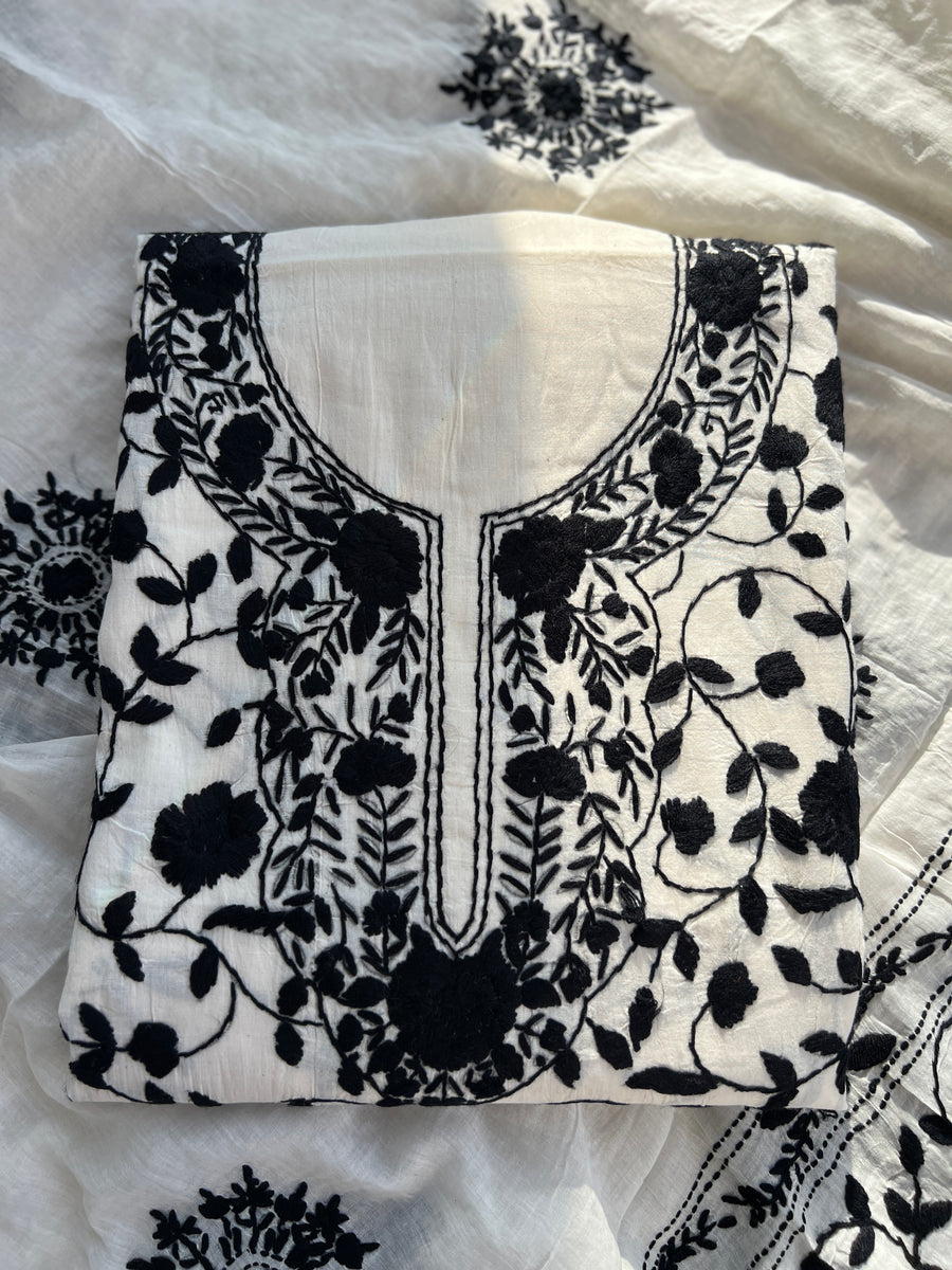 Ivory Black Bengal Embroidered Suit Set