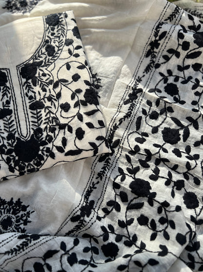 Ivory Black Bengal Embroidered Suit Set