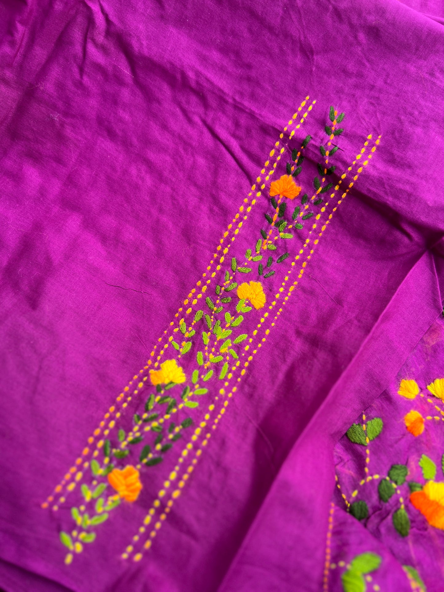 Royal Purple Hand Embroidered Cotton Suit