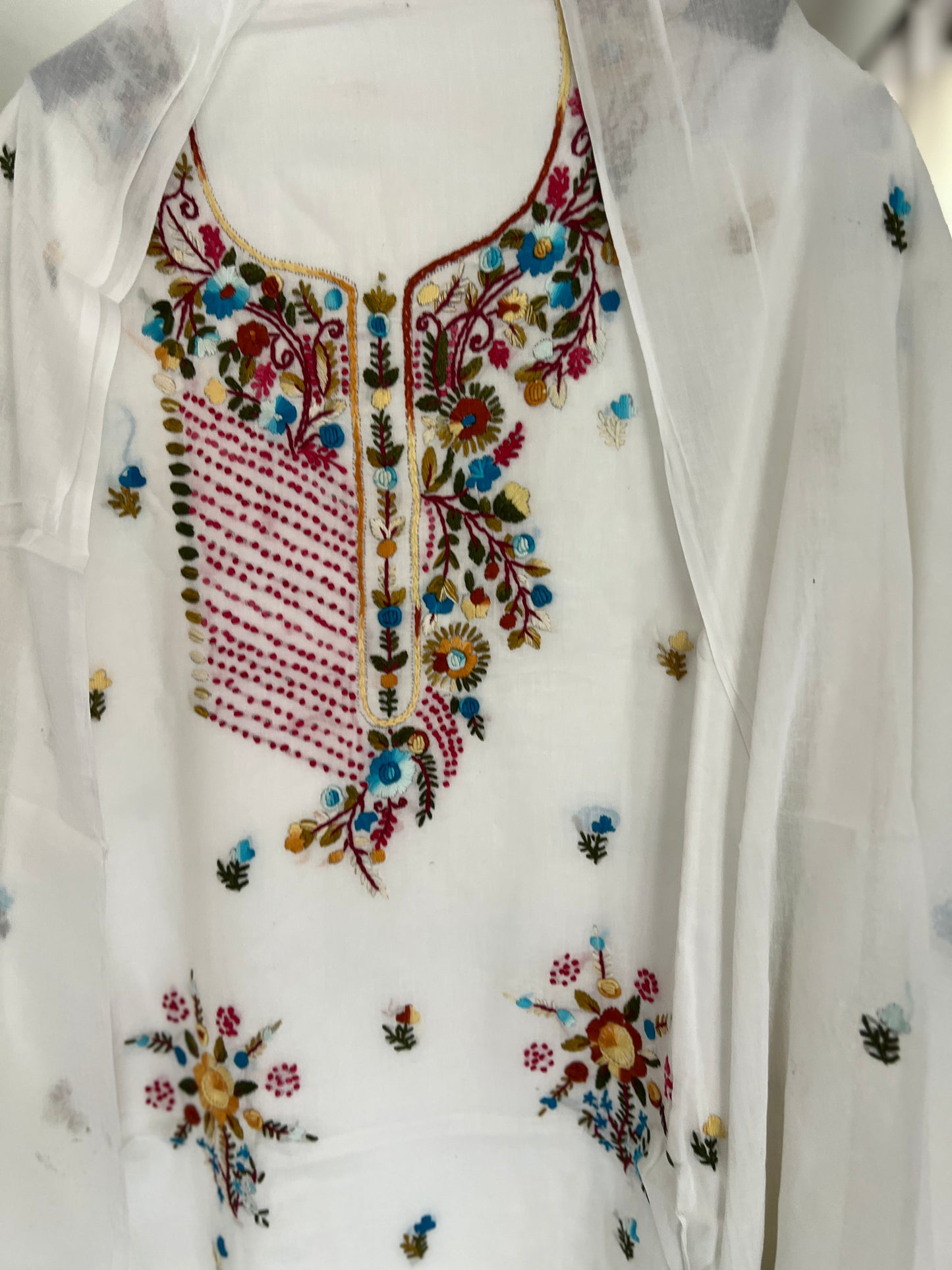 Pure Mal Cotton  Kashmiri Handwork Suit Set
