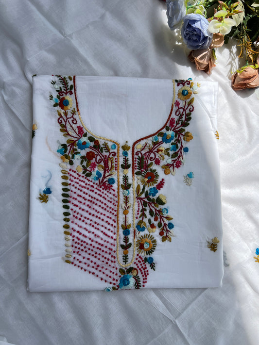 Pure Mal Cotton  Kashmiri Handwork Suit Set