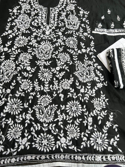 Evergreen Black and White Phulkari Edit