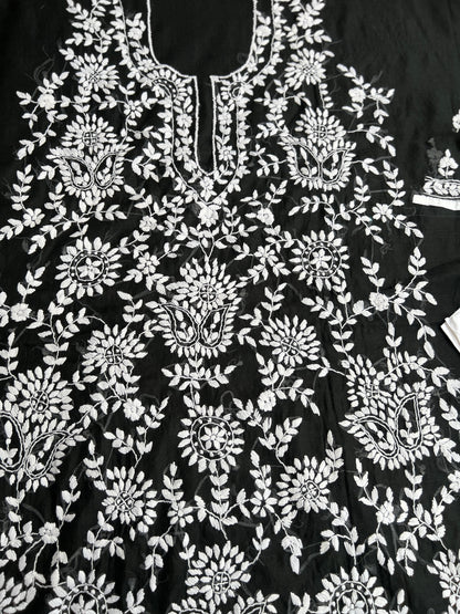 Evergreen Black and White Phulkari Edit