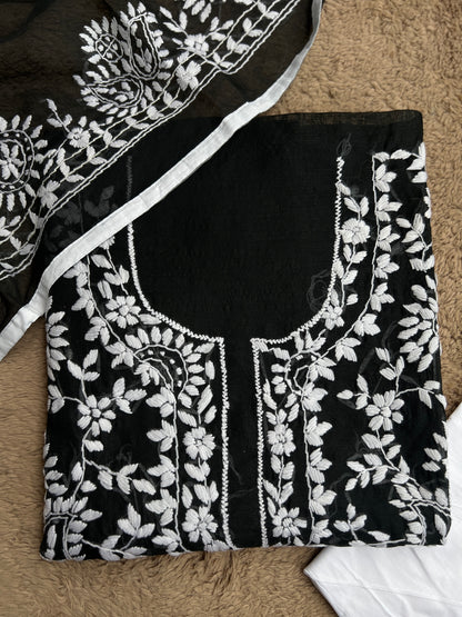 Evergreen Black and White Phulkari Edit