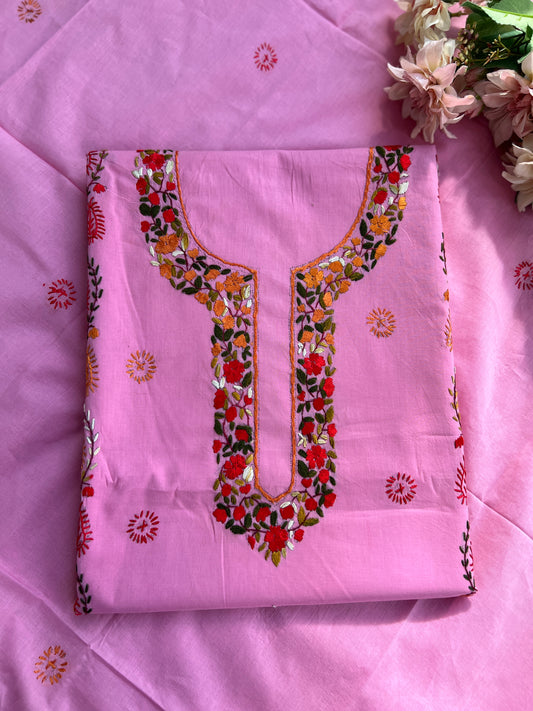 Pink Pure Parshi Handwork Suit Set