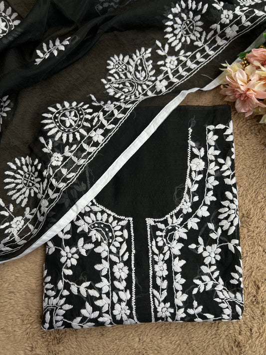 Evergreen Black and White Phulkari Edit