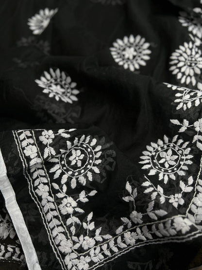 Evergreen Black and White Phulkari Edit