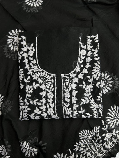 Evergreen Black and White Phulkari Edit
