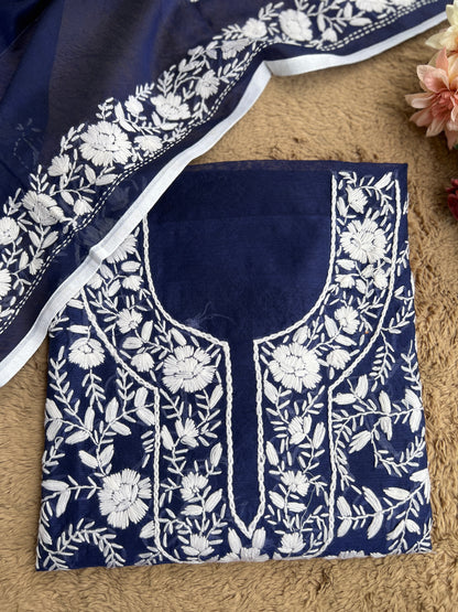 Royal Blue Phulkari Ensemble