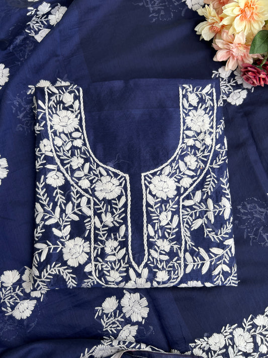 Royal Blue Phulkari Ensemble