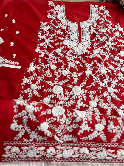 Crimson Red Phulkari Elegance