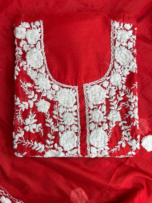 Crimson Red Phulkari Elegance