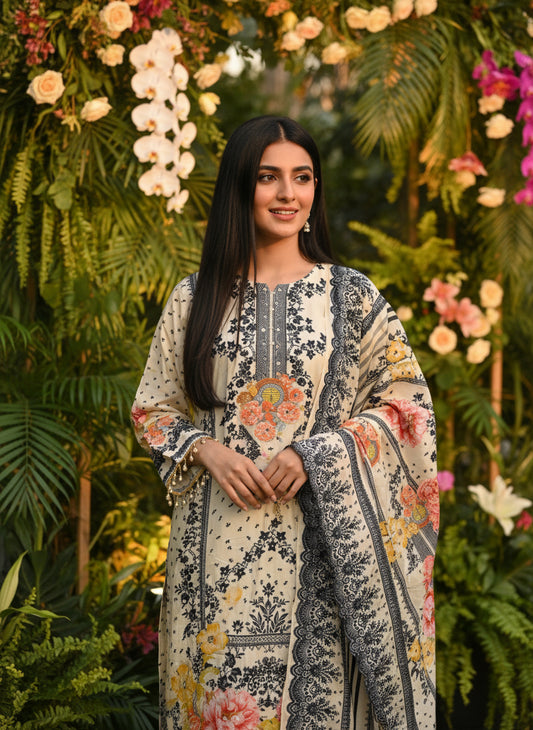 Elegant Crepe Pakistani Stitched Salwar Suit with Intricate Mirror Work