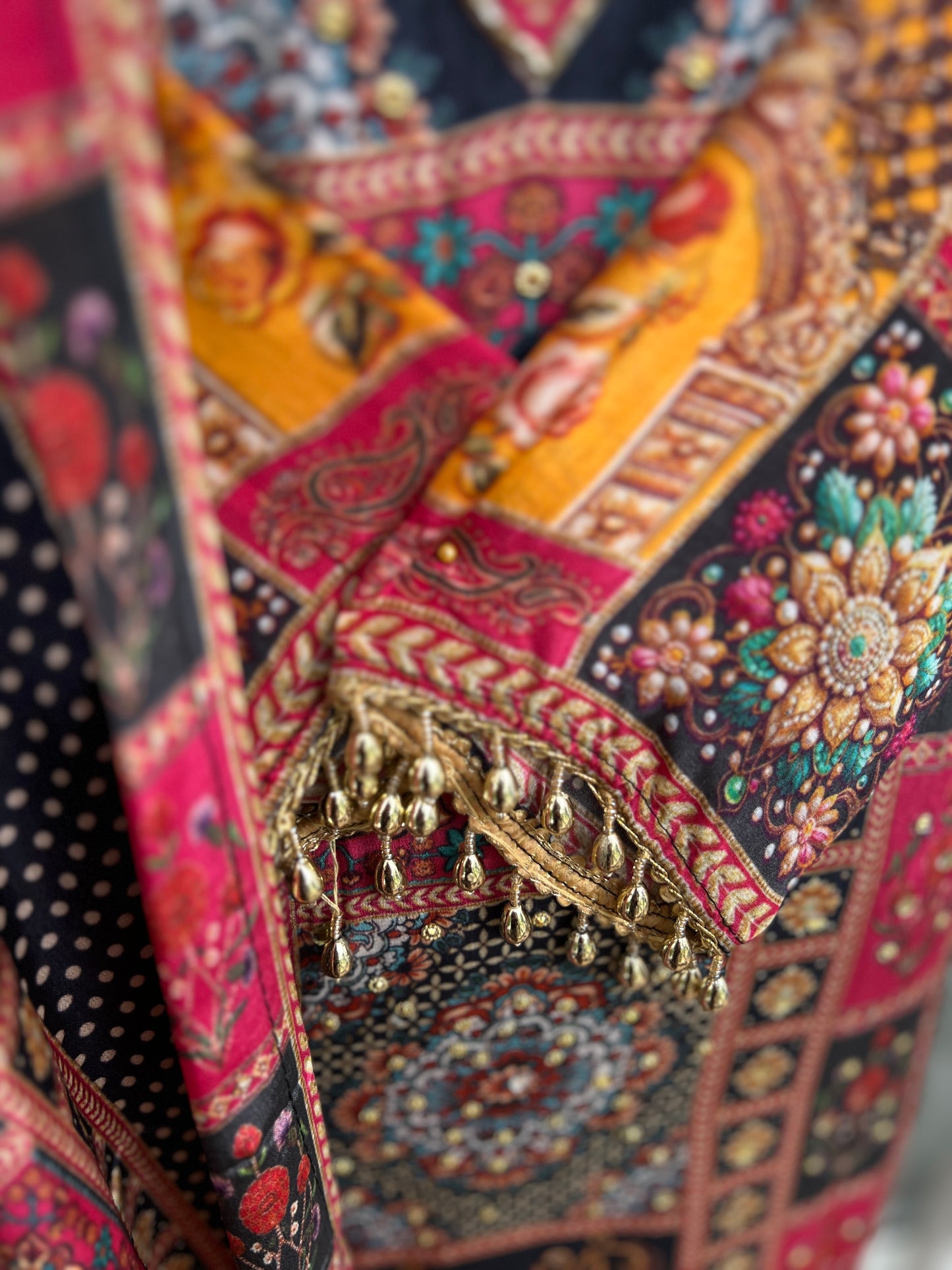 Elegant Crepe Pakistani Stitched Salwar Suit with Intricate Mirror Work