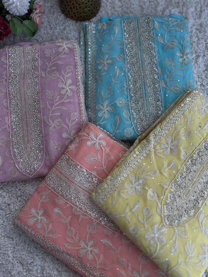 Dazzling Pure Chiffon Chikankari Salwar suit
