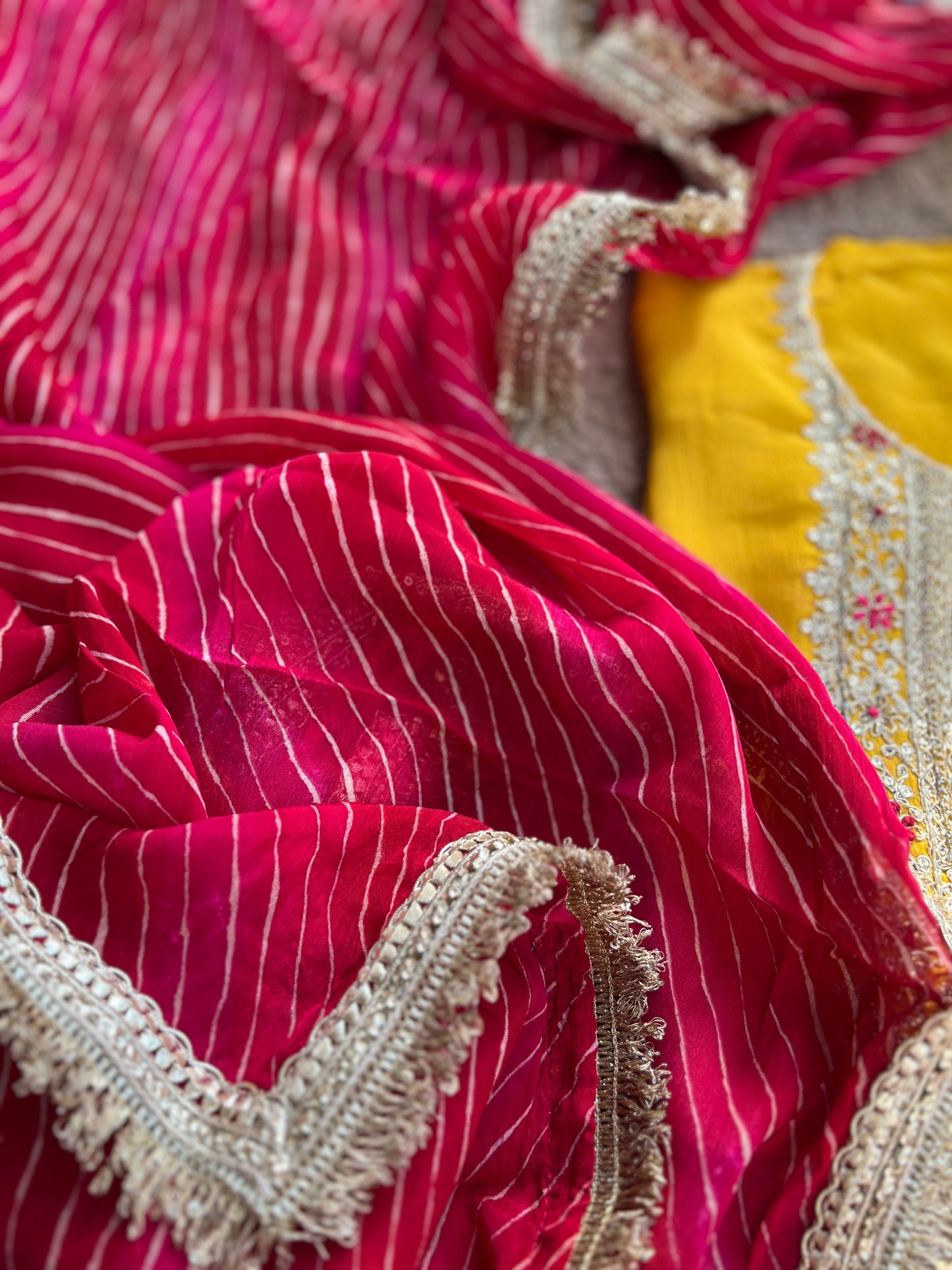 Festive in Every Thread – Mustard Yellow & Gota Bandhej Elegance”