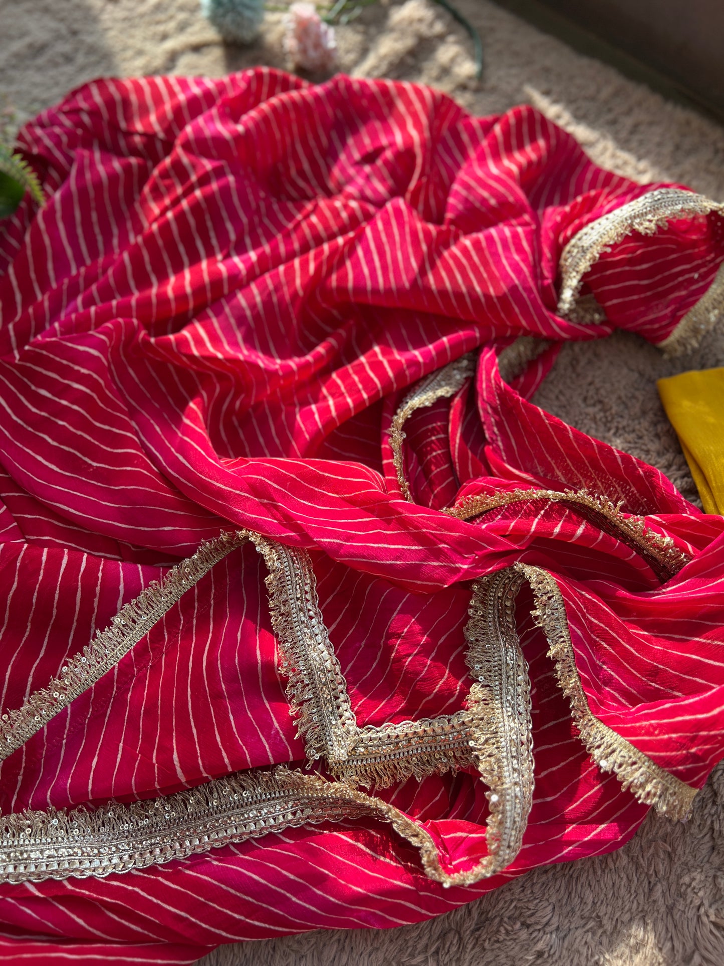 Festive in Every Thread – Mustard Yellow & Gota Bandhej Elegance”