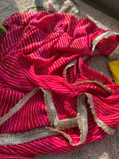 Festive in Every Thread – Mustard Yellow & Gota Bandhej Elegance”