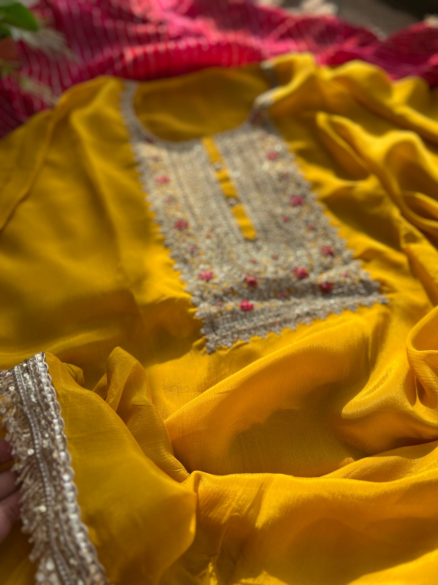 Festive in Every Thread – Mustard Yellow & Gota Bandhej Elegance”
