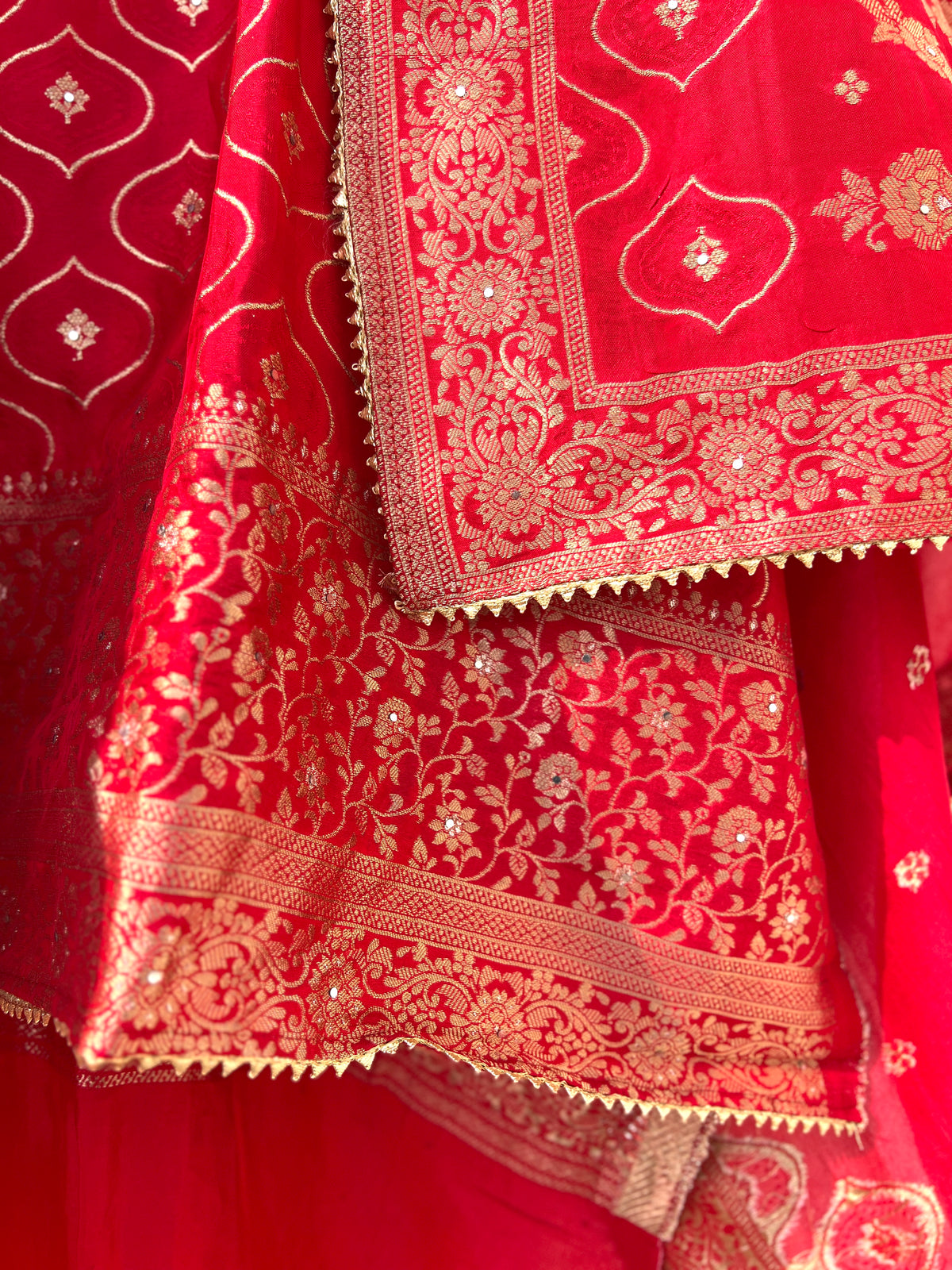 Royal red Moonga silk zardozi unstitched suit – photo 6