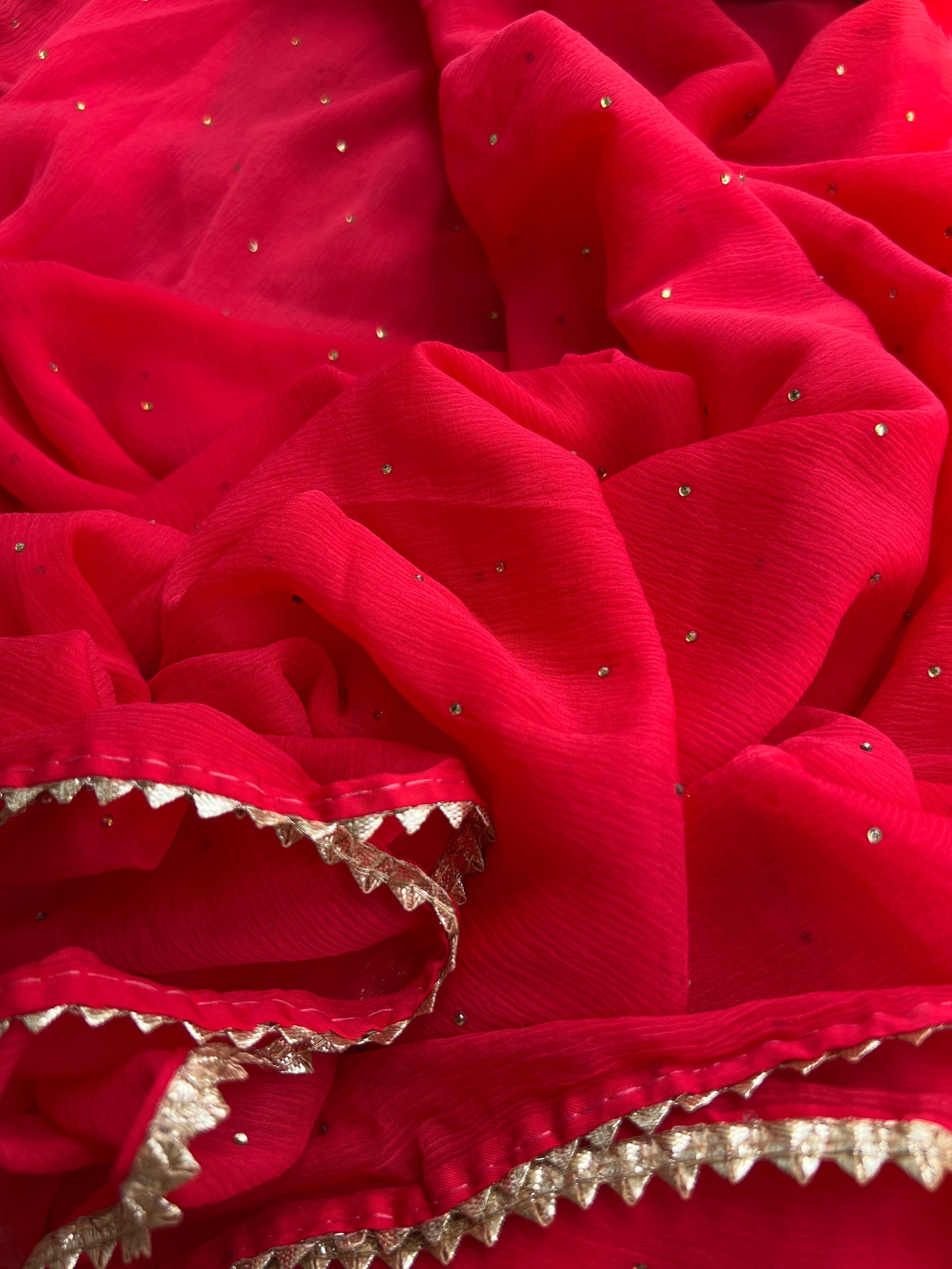 Bandhani with Hand Mirror Embroidery