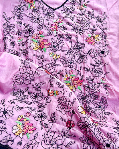Embroidered Mal Chanderi Suit with Elegant Dupatta