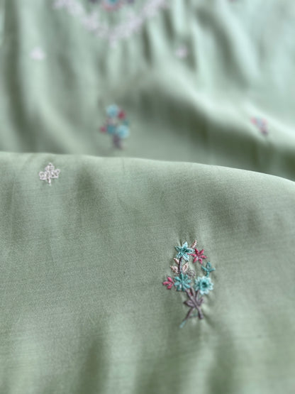 Timeless Mal Chanderi Suit with Delicate Embroidery & Chiffon Dupatta